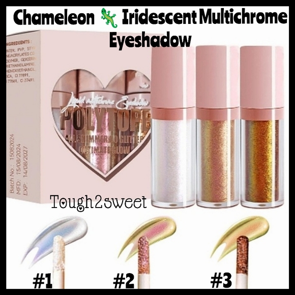 🆕CHAMELEON IRIDESCENT MULTICHROME HIGH PIGMENT EYESHADOW SET OF 3~ #1, #2 & #3 - Picture 1 of 17